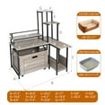 thumbnail image 3 of Huisuilinss Cat Litter Box Enclosure With Stand,Hidden Litter Box Furniture,Corner Wood Cat Washroom,Cat House,Litter Box Cabinet With Pullable Carring Tray,Catch Litter,Plant Stand, 3 of 9