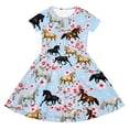 thumbnail image 3 of Shinyii Dresses for Girls Horse Print Short Sleeve Dress Summer T-Shirt Dress, Sizes 4-14, 3 of 3
