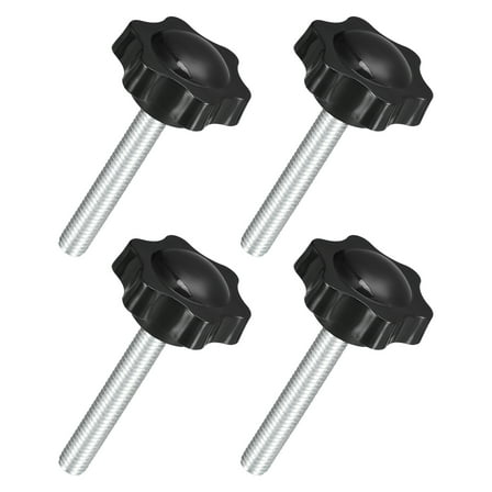 Uxcell 4Pack M8 x 50mm Star Knobs Plastic Hex Shaped Hand Clamping Knob Screw