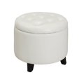 thumbnail image 2 of Convenience Concepts Designs4Comfort Round Ottoman in Ivory Faux Leather Fabric, 2 of 5