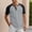 #055-Gray, variant on TaTaai Mens Color Block Raglan Sleeve T Shirt Button Crew Neck Solid Color for Summer Casual Gift