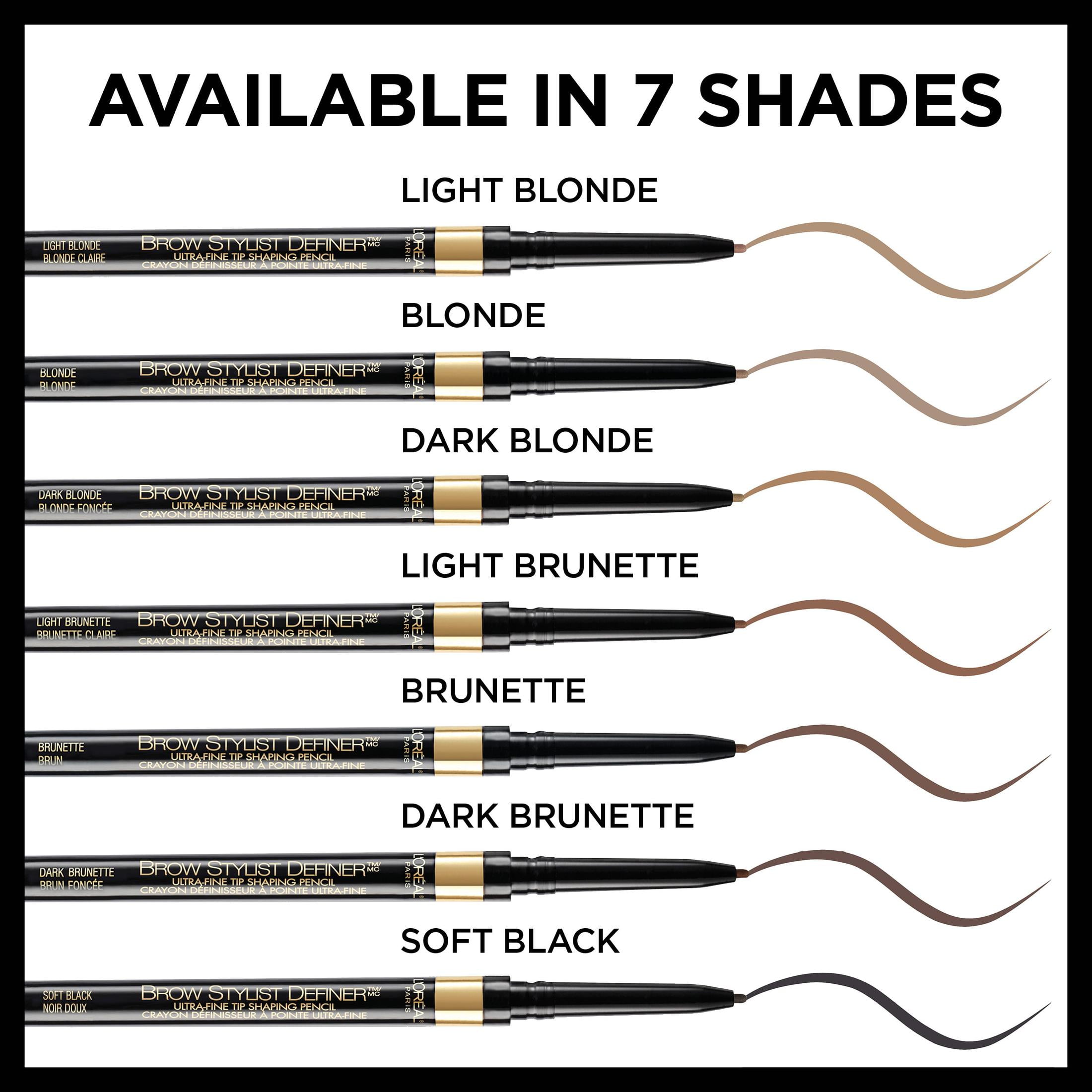 (2 pack) L'Oreal Paris Brow Stylist Definer Waterproof Eyebrow Pencil, Brunette, Defining, 0.003 oz