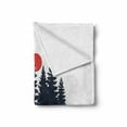 thumbnail image 2 of Saying Soft Flannel Fleece Blanket, Travel and Adventure Theme with Fir Trees Moon Gulls Calligraphy, Cozy Plush for Indoor and Outdoor Use, 60" x 80", Dark Blue Grey and Vermilion, by Ambesonne, 2 of 6