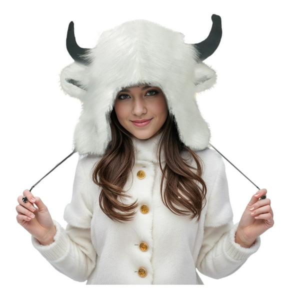 TINZ Chapeaux D'Hiver Solides pour Femmes, Chapeau Doux et Ample en Forme de Corne de Taureau, Chapeaux Chauds, Chapeau Trappeur D Y, Chapeau de Bas, Chapeau d'Hiver le Plus Chaud pour Hommes