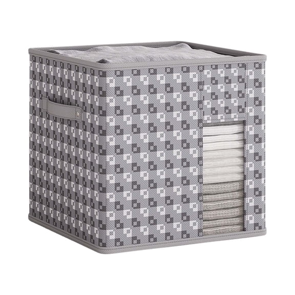 Stackable Cloth Storage Box with Window, 11.8" Cube Organizer Drawer for Home & Office, Non-Woven Fabric