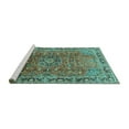 thumbnail image 2 of Ahgly Company Machine Washable Indoor Round Persian Turquoise Blue Traditional Area Rugs, 4' Round, 2 of 4