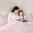 thumbnail image 4 of Castle Fairy Mid Century Thin Stripe Full Size Comforter Sets 3-Piece,Retro Vertical Pattern Bedding Comforter Set,Pink Gray,Reversible,1 Comforter and 2 Pillowcases, 4 of 6