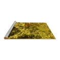 thumbnail image 2 of Ahgly Company Machine Washable Indoor Round Oriental Yellow Industrial Area Rugs, 3' Round, 2 of 4