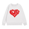thumbnail image 4 of Milgrthf Chandails de la Saint-Valentin pour Filles Décontractés Amples à Manches Longues avec Imprimé de Lettres et de Cœur, Col Rond, Mignon Chandail à Enfiler, Hauts Blancs 3 Ans, 4 of 4