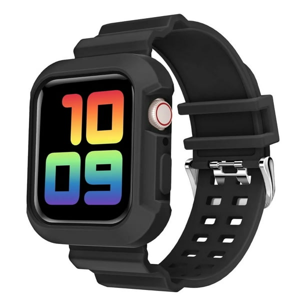 Correa de Silicona Transparente con Case para Apple Watch, Compatible con Todas las Series