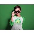 thumbnail image 2 of St Patricks Day Lucky Shamrock Rainbow Unisex Raglan Baseball Tee, 2 of 5