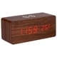 thumbnail image 2 of onlyliua para Interior/Exterior Reloj Madera Reloj Digital Led Creativo Carga Inalámbrica Termómetros Electrónicos Reloj Despertador Fuente de Alimentación Dual Función de Control de Voz, 2 of 6