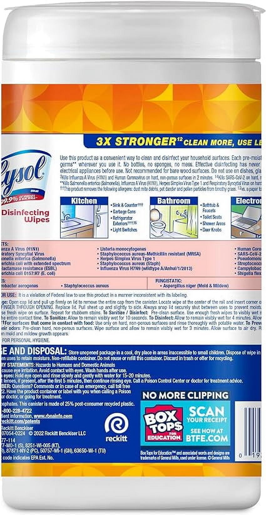 Lysol Disinfectant Wipes, Multi-Surface Disinfectant Cleaning Wipes, For Disinfecting and Cleaning, Mango & Hibiscus, 80 Count (Pack of 4)