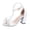 White, variant on Womens Bow Ankle Strap Sandals Block Heel Open Toe Shoes for Party Casual Outing Adjustable Buckle Comfortable