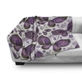 thumbnail image 3 of Natural Soft Flannel Fleece Throw Blanket, Butterflies with Paisley Motif on Wings Flowers Art Print, Cozy Plush for Indoor and Outdoor Use, 50" x 60", Purple White Lilac, by Ambesonne, 3 of 6