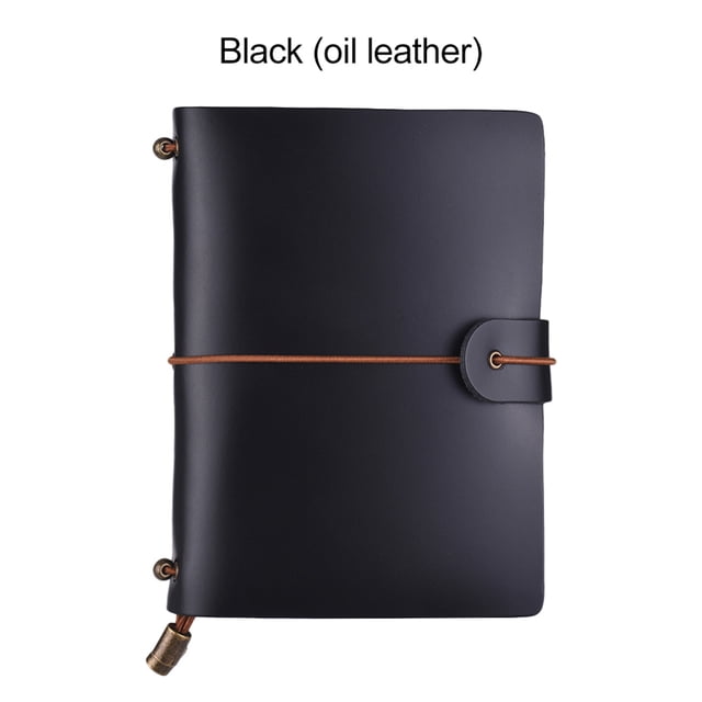 Leather Soft Cover Refillable Journal Notebook with Elastic Strap Diary Travel Business Notepad Lined Blank Grid Paper for Men & Women Sketching Writing