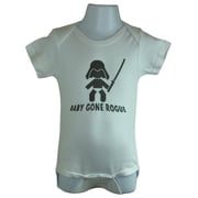 Baby Gone Rogue Funny Baby Romper (6-12 Months, White)
