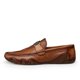 thumbnail image 3 of Mocasines con estampado de cocodrilo, mocasines de cuero para hombre, zapatos casuales hechos a mano para conducir, caminar, zapatos casuales de lujo (27 cm), 3 of 4