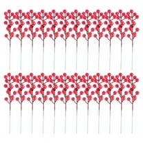 Red Berry Stems,24 Pack 7.9 Inch Artificial Christmas Berries Holly Picks Branch for Tree,DIY Wreath,