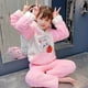 thumbnail image 2 of Conjunto de pijama de franela para niña grande, ropa de dormir de manga larga con estampado bonito, para otoño e invierno, regalo de Navidad, 2 of 4