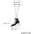 thumbnail image 6 of 28 inch Long Enamel Skating Pendant Necklace for Women Silvery Adjustable Crystal Ice Roller Skate Lover Necklace Team Sport Skaters Jewelry 80s Gift (Black), 6 of 6