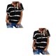 thumbnail image 1 of Guardurnaity Camiseta a rayas de algodón para mujer, blusa transpirable informal con cuello redondo, ropa de diario, Top de verano para la escuela, ropa Type6 NO6 Guardurnaity CBP233905, 1 of 6