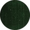 thumbnail image 1 of Ahgly Company Indoor Round Abstract Emerald Green Contemporary Area Rugs, 4' Round, 1 of 4