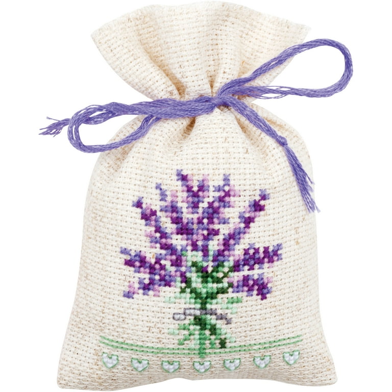 Vervaco Sachet Bags Counted Cross Stitch Kit 3.25 inchX4.75 inch-Provence (14 Count) 3/Pkg