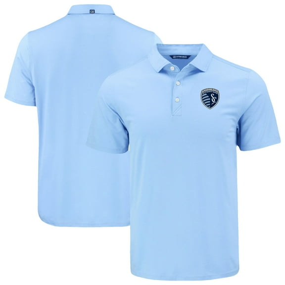 Men's-Cutter & Buck  Powder Blue Sporting Kansas City Coastline Epic Comfort Eco Recycled Polo