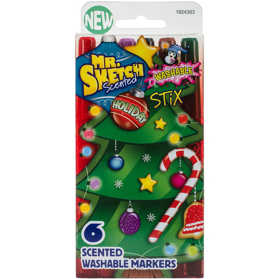 Mr.Sketch Scented Washable Marker Set, 6pk, Stix Holiday - Walmart.com
