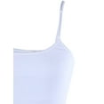 thumbnail image 4 of Ola Mari Junior Size BUILT-IN Shelf Bra Adjustable Spaghetti Strap Solid Camisole Tank Top, White, Medium, 4 of 4