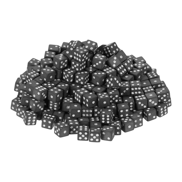 500Pack Mini Dados, 8mm/0.31" Acrílico Pequeños Dados de Seis Caras para Juegos de Mesa, Actividades de Fiesta, Negro/Blanco