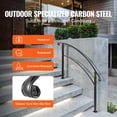 thumbnail image 3 of 4-Step Handrail Fits 1 or 4 Steps Matte Black Stair Rail Wrought Iron Handrail with Installation Kit Hand Rails for Outdoor Steps, 3 of 5