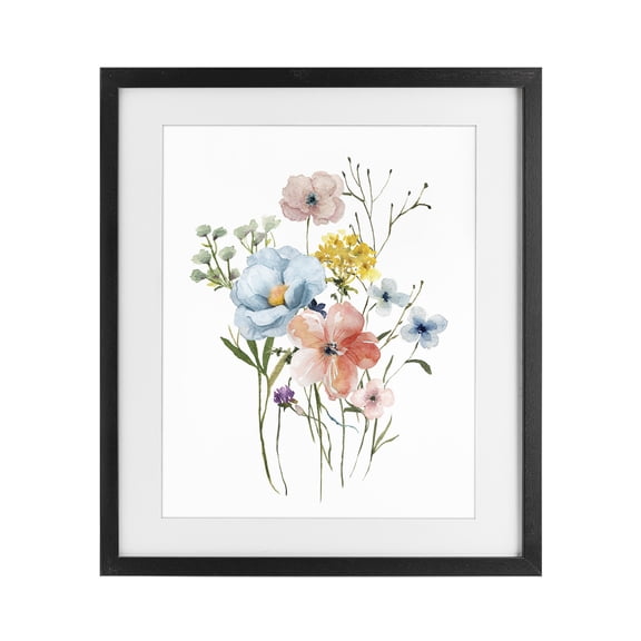 Stupell Industries Spring Meadow Wild Flowers Black Framed Print Under Glass, design by Livi Finn