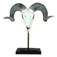 thumbnail image 3 of Realistic Bighorn Sheep Ram Head Skull Rustic Sculpture On Pole Stand 18"H, 3 of 6