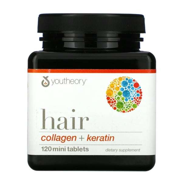 Youtheory Hair Collagen + Keratin Dietary Supplement, 120 count ...