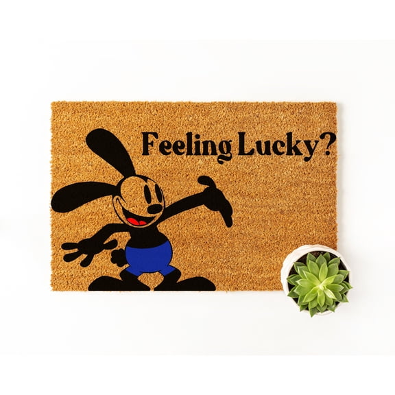 Doormat Feeling Lucky? Welcome Mat Funny Doormat Door Mat Closing Gift (18" x 30") #5553