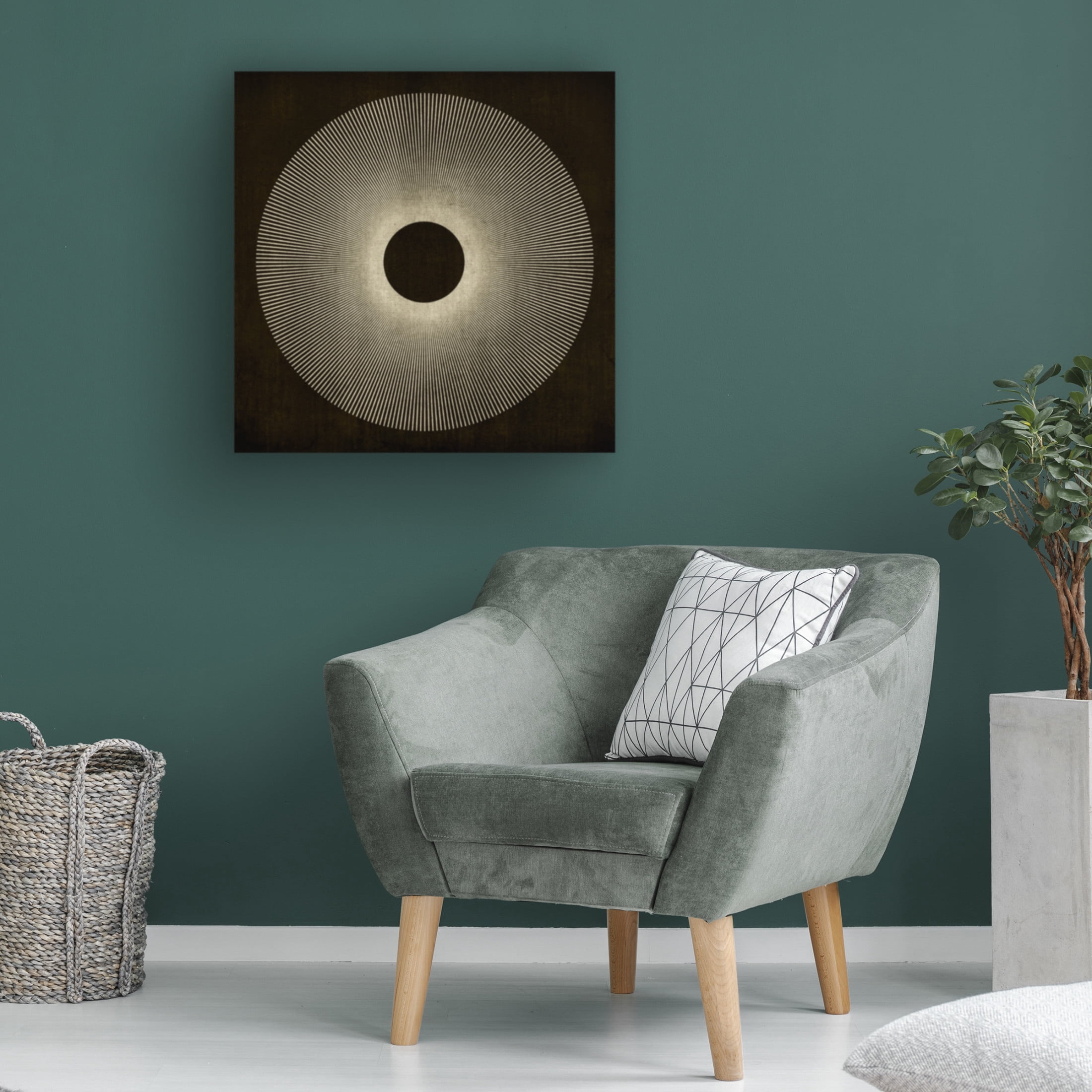 Canvas Wall Art - Tom Quartermaine 'Cool Textured Modern Abstract Square Sun' Wall Art for Living Room, Bedroom, or Office Décor by Trademark Fine Art - 35 x 35 Inches