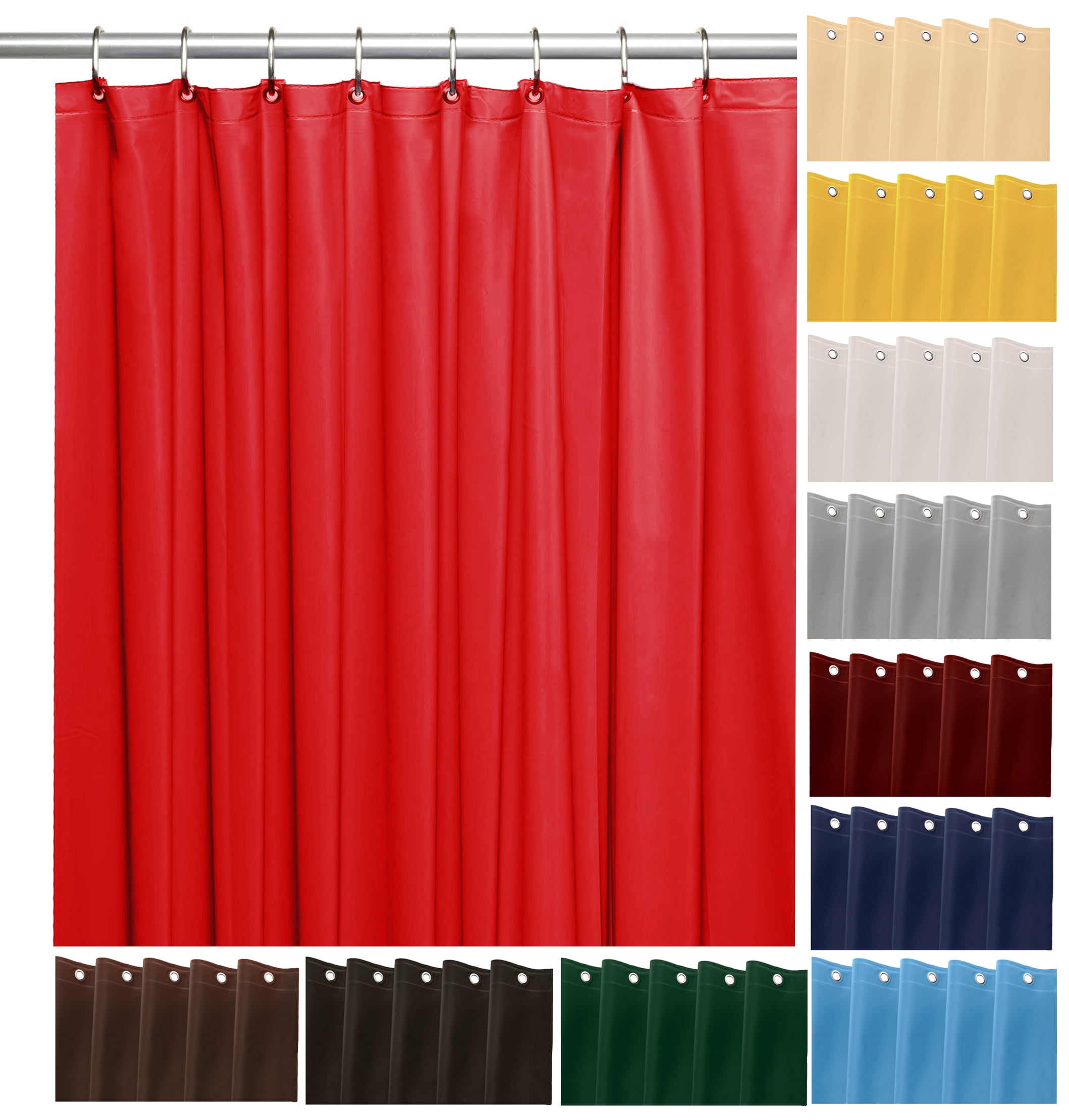 Hotel Quality Heavy Shower Curtain Liner with Rustproof Metal Grommet