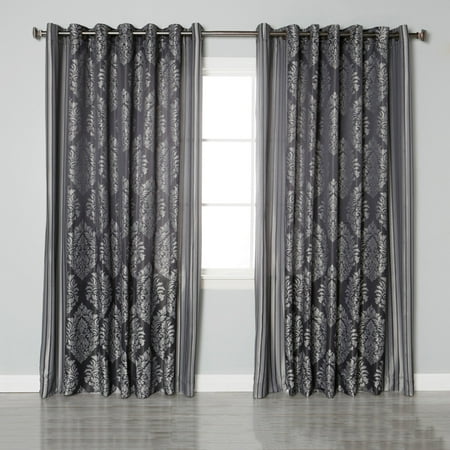 Best Home Fashion Wide Damask Jacquard Grommet Curtain (Best Sound Dampening Curtains)