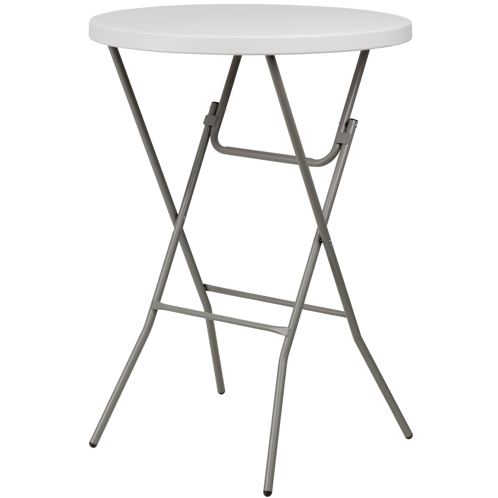 2.63Foot Round Granite White Plastic Bar Height Folding Table