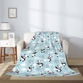 thumbnail image 2 of Disketp Cute Panda Bear Cozy Flannel Fleece Throw Blanket: Has a velvety texture for All Seasons - Perfect for Women, Men, & Kids"60"x50", 2 of 6