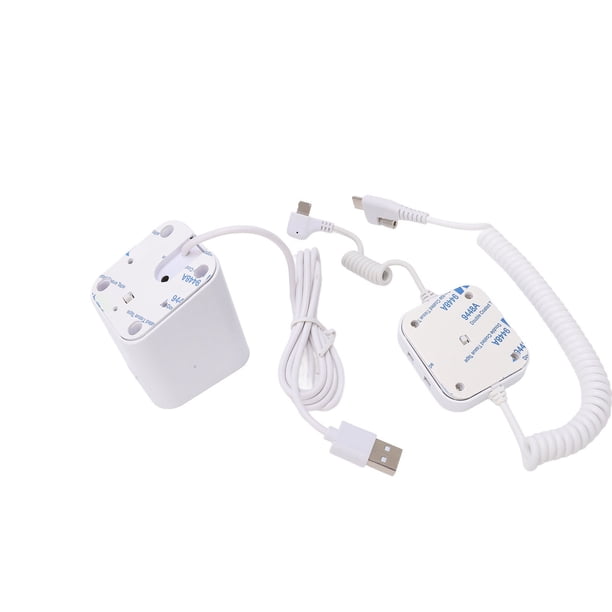Pantalla Antirrobo Alarma de Seguridad Soporte de Carga Rápida 95-120dB Fijación de Garra Silicona Antideslizante para Teléfonos Celulares Tabletas Puerto Tipo C
