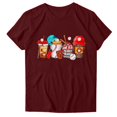 thumbnail image 2 of Lolmot Blouse à Manches Courtes Imprimée Mode pour Femmes T-Shirt Col Rond Amusant, 2 of 3