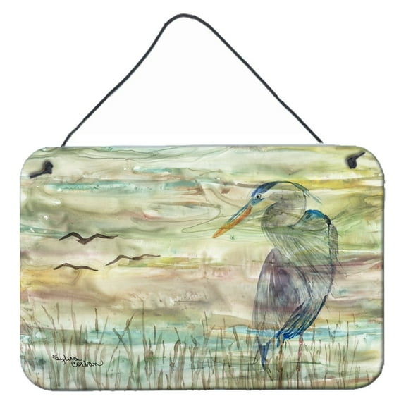 Carolines Treasures SC2019DS812 Blue Heron Sunset Wall or Door Hanging Prints 8x12 multicolor