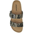 thumbnail image 2 of Soda Shoes Women Jesus Sandals Footbed Double Strap Functional Buckles Gladiator DUNYA-S Green Camouflage 6.5, 2 of 3