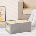thumbnail image 5 of Unique Bargains Fabric Storage Bin 1 Pack Collapsible Storage Basket for Organizing Grey, 5 of 7