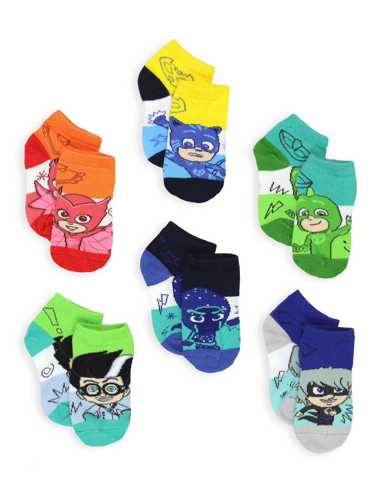 PJ Masks Boys Girls Toddler 6 Pack Quarter Socks PJ146