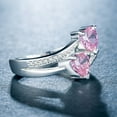 thumbnail image 4 of SmartBy Women Ring Double Heart Sparkling Cubic Zirconia Fashion Appearance Finger Band for Party, 4 of 8
