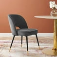 thumbnail image 3 of Modway Rouse Performance Velvet Dining Side Chair in Charcoal, 3 of 8